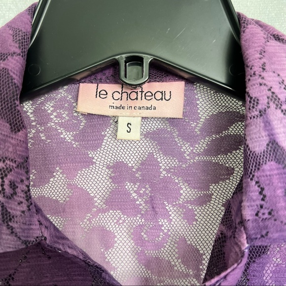 Purple Lace Y2K Button Up Top - Picture 4 of 7